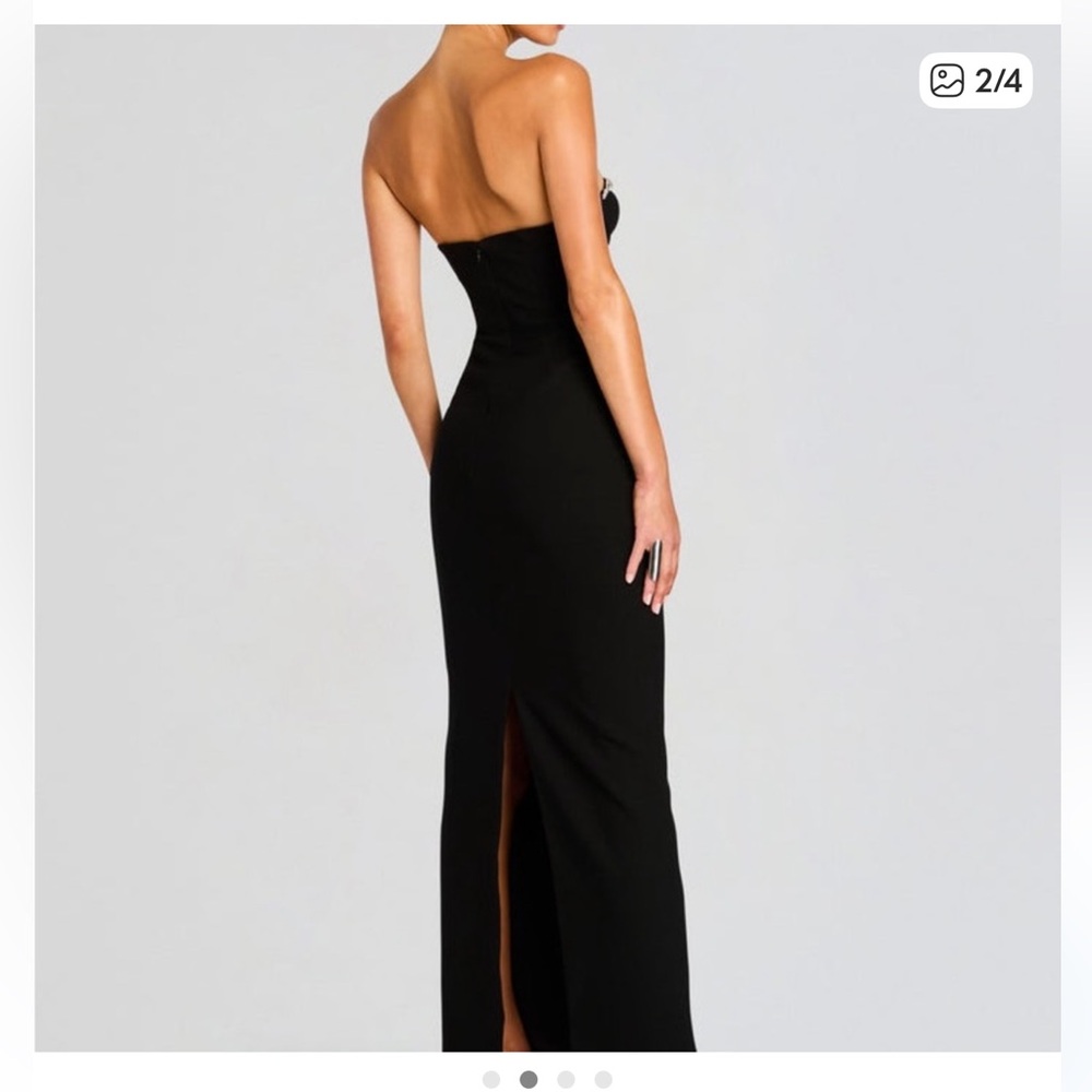 Retrofete Black Strapless Dress with Silver Accents - Picture 6 of 6